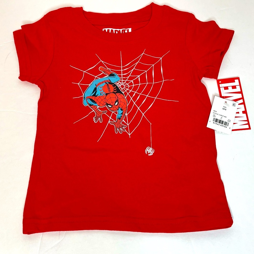 Marvel Red Spider-Man Baby Boys Short Sleeve Graphic Print T-shirt Size 18M New!